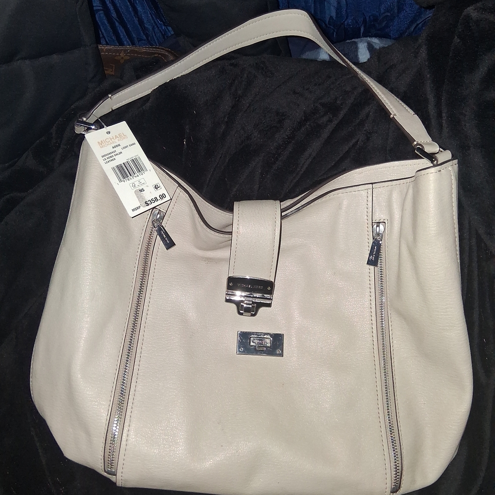 Michael Kors Off-White Leather Hobo Bag